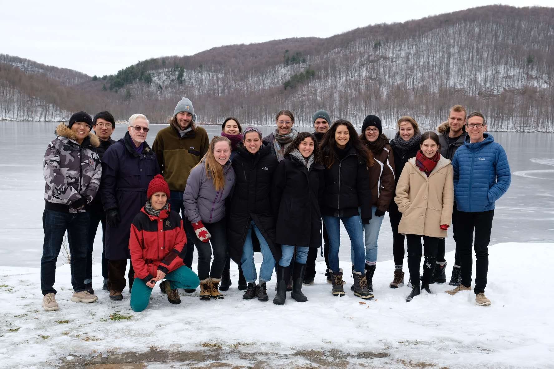 Biodiversity course group during a winter field trip